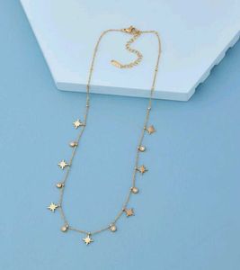 Star &amp; Crystal Dangle Antiturnish Necklace