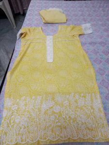Yellow Embroidered Kurta Set