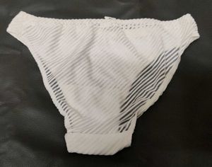 White Striped Bikini Briefs
