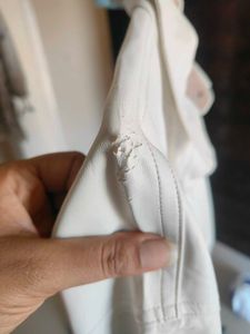 Leather off white or beige shirt
