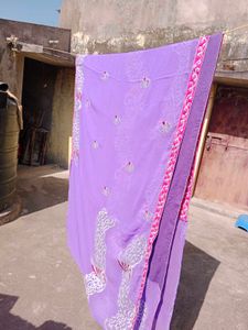 Elegant Purple Saree with Blouse