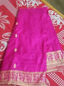 Baluchari pure silk Pink saree
