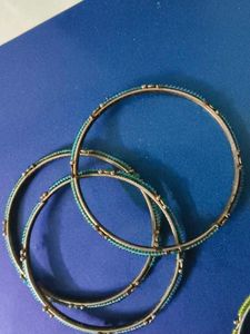 Green &amp; Blue Beaded Bangles