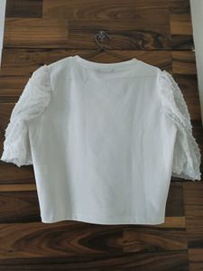 White Puff Sleeve Top