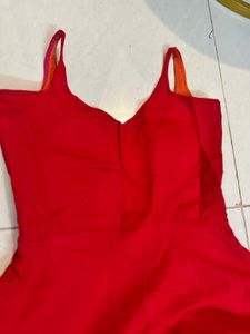 Vibrant Red Spaghetti Strap Dress