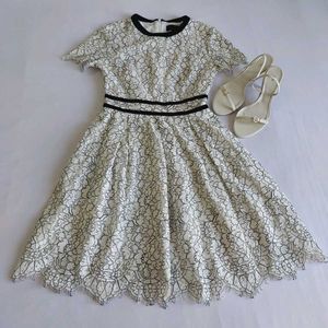 Elegant White Lace Dress🪞✨️🤍