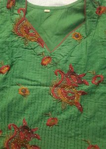 beautiful Green embroidered kurta
