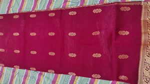 Elegant Maroon &amp; Gold Woven Saree