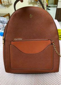 Brown Faux Leather Backpack