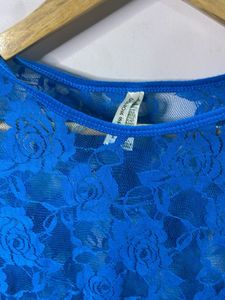 Blue Lace Long Sleeve Top