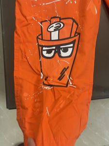 Orange Graphic Button-Down Shirt