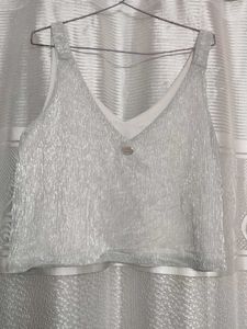 Sparkly Silver Tank Top