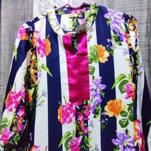 Vibrant Floral Striped Kurta