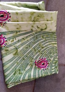 Green Silk Shiny Saree