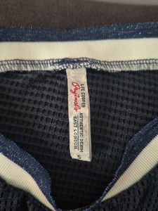 Dark Blue Waffle Knit Top
