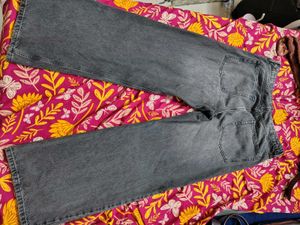 Grey Wide Leg Jeans