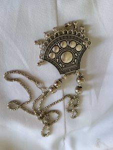 Bohemian Oxidized Silver Pendant Necklace