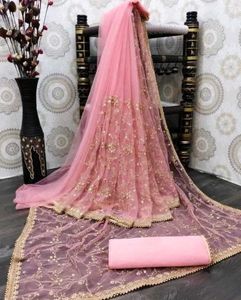 Designer Pink Net saree