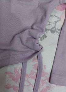 Lavender One-Shoulder Top with Ties