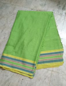 GREEEN COTTON SAREE FOR WOMEN