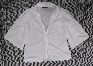 White Broderie Anglaise Bell Sleeve Blouse