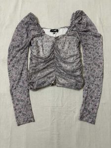 Chic Missguided Ruched Floral Print Top