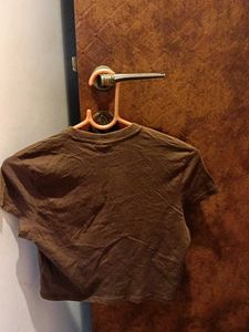 Brown Milano Cropped T-Shirt