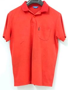 Red Polo T-Shirt with Pocket