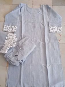 Elegant Grey Kurta Set with Dupatta