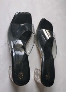 Clear Block Heel Sandals