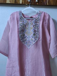 Pink Embroidered Festive Kurta Set