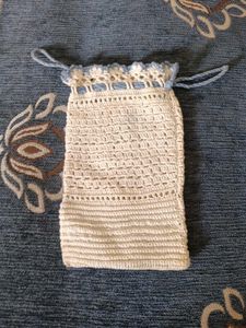 Handmade Crochet Drawstring Pouch