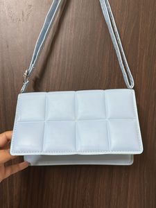 shein quilted skyblue bag from