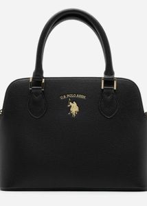 US Polo Assn Black Dome Satchel Handbag
