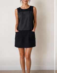 Sleek Black & Grey Sheath Dress