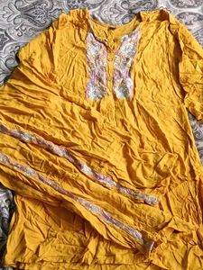 Embroidered Yellow Kurta