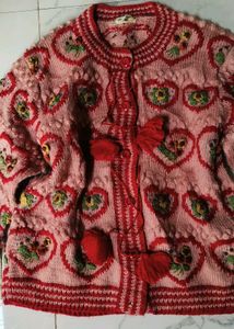 Vintage Heart Pattern Knit, pinterest Cardigan