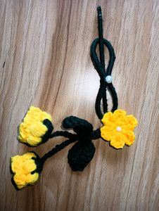 Handmade Crochet Flower Hair Clip