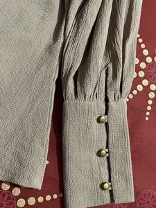 Elegant Grey Bell Sleeve Top