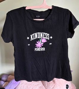 Cute Black "Kindness Forever" Graphic Tee