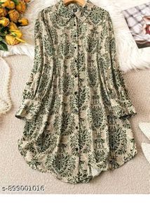 Elegant Damask Print Tunic Top