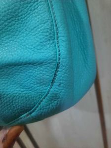coach Stylish Blue Leather Tote Bag