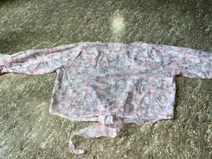 Combo of 3 Sheer Pink Floral Crop Top &amp; Blouse