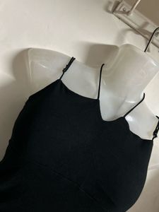 Black Spaghetti Strap Crop Top