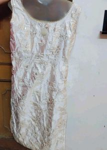Elegant White &amp; Gold Embroidered Suit
