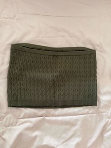 Olive Green Knit Tube Top