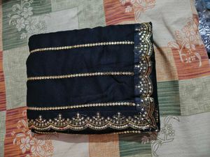 Black Sequin Saree