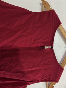 Chic Red Cold Shoulder Layered Dress