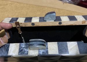 Geometric Marble Look Trinket Box Sling Bag
