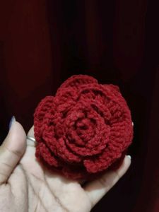 Handmade Crochet Rose hair clips